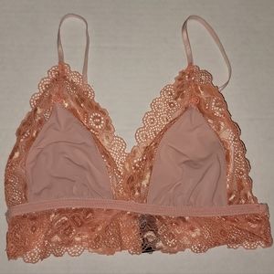 Lace Bralette peach coral  bra adjustable straps Comfy